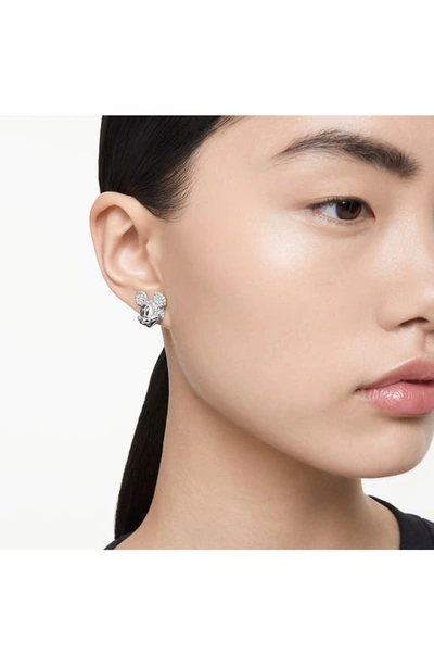 Swarovski X Disney® 100 Mickey Mouse Stud Earrings In Silver
