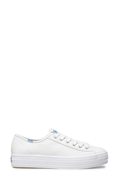 Shop Keds Triple Kick Platform Sneaker In White Leather