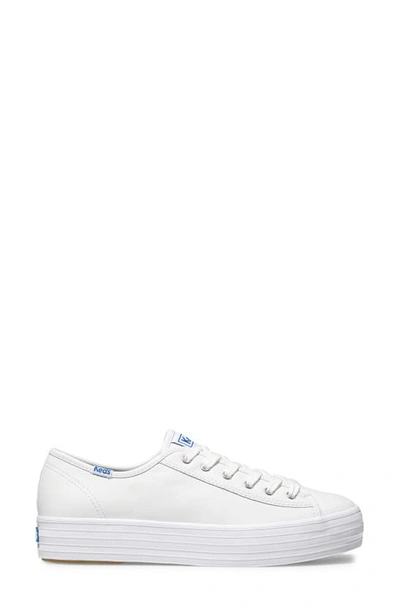 Keds Triple Kick Platform Sneaker In White Leather