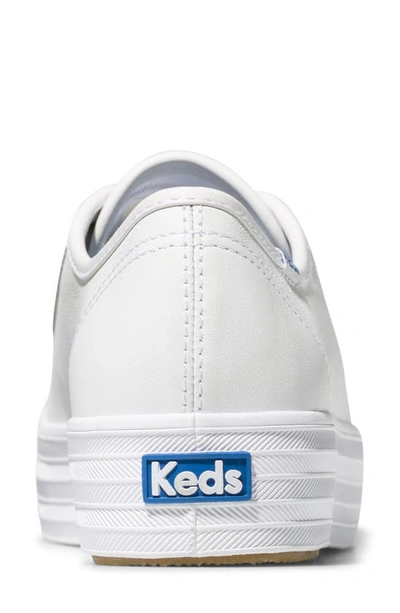 Keds Triple Kick Platform Sneaker In White Leather