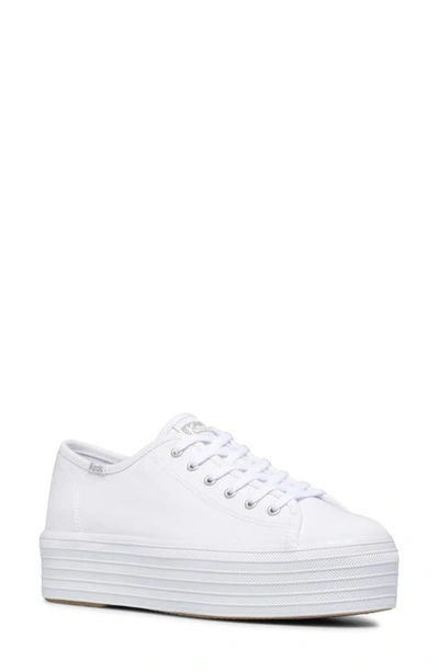Keds Triple Up Sneaker In White Canvas