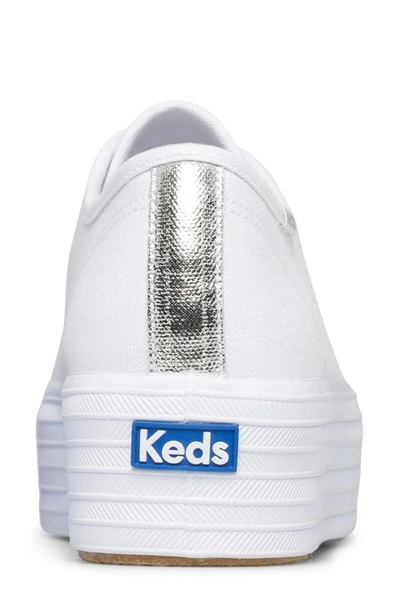 Keds Triple Up Sneaker In White Canvas