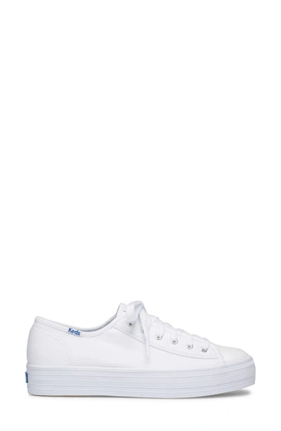 Shop Keds Triple Kick Platform Sneaker In White Canvas