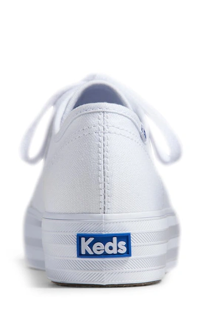 Shop Keds Triple Kick Platform Sneaker In White Canvas