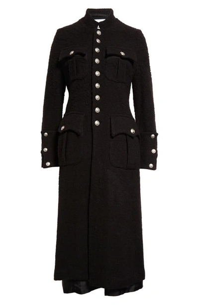 Shop Noir Kei Ninomiya Stand Collar Felted Long Coat In Black