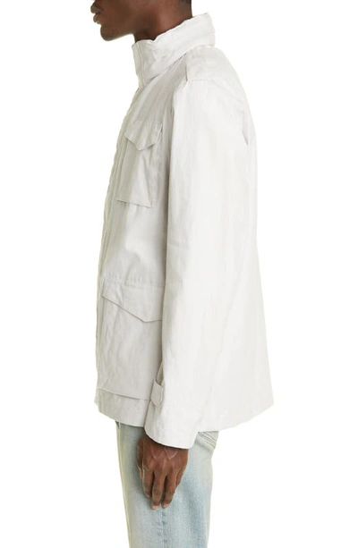 Shop Herno Laminar Linen Field Jacket In Off White