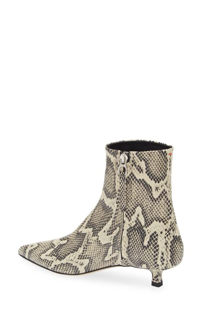 Aeyde Sofie Embossed Snake Print Bootie In Creamy