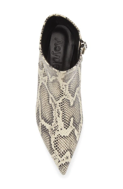 Aeyde Sofie Embossed Snake Print Bootie In Creamy