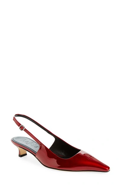 Shop Aeyde Metallic Slingback Pump In Red Metallic