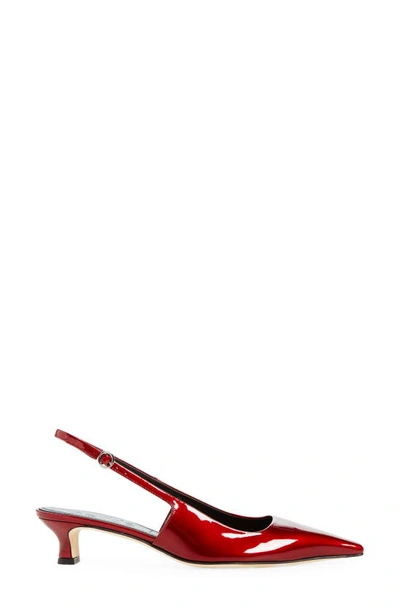 Aeyde Metallic Slingback Pump In Red Metallic