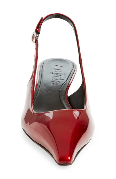 Shop Aeyde Metallic Slingback Pump In Red Metallic