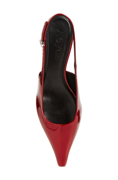 Shop Aeyde Metallic Slingback Pump In Red Metallic