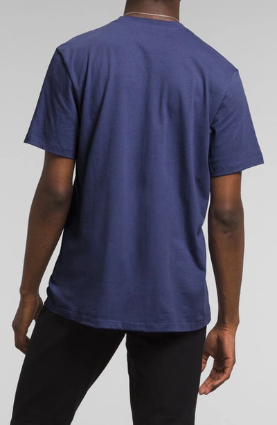 Shop The North Face Half Dome Logo Graphic T-shirt In Cave Blue/ Cave Blue