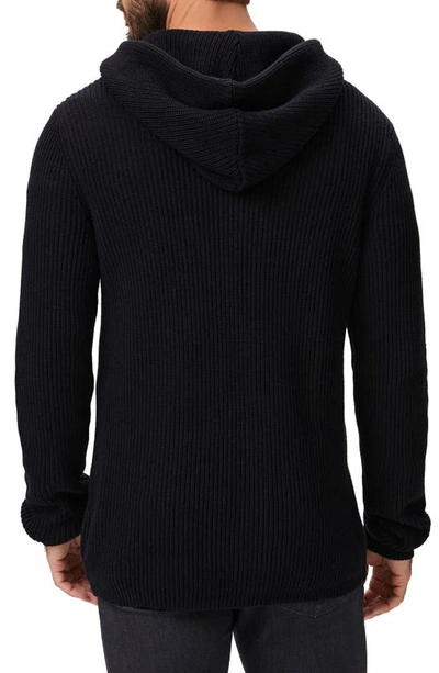 Shop Paige Bowery Cotton Ribbed Hoodie In Navy Depths