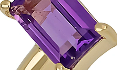 Shop Bony Levy Emerald Cut Amethyst & Rose Quartz 14k Gold Cuff Ring In 14k Yellow Gold