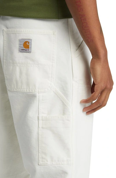 Shop Carhartt Double Knee Pants In Wax Stone Washed