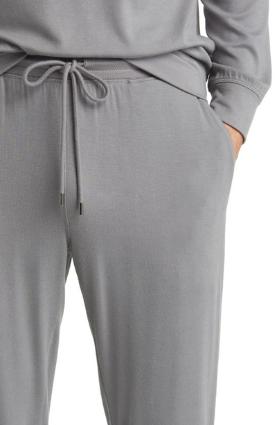 Shop Daniel Buchler Long Sleeve Stretch Viscose Pajama T-shirt In Grey