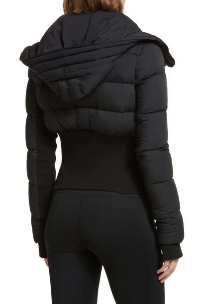 Blanc Noir Asymmetrical Puffer Jacket In Black