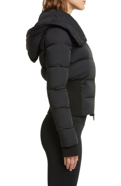 Blanc Noir Asymmetrical Puffer Jacket In Black