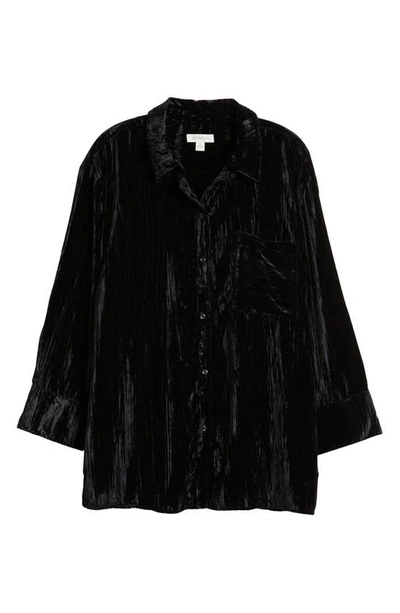 Shop Treasure & Bond Crushed Velvet Shirt In Black