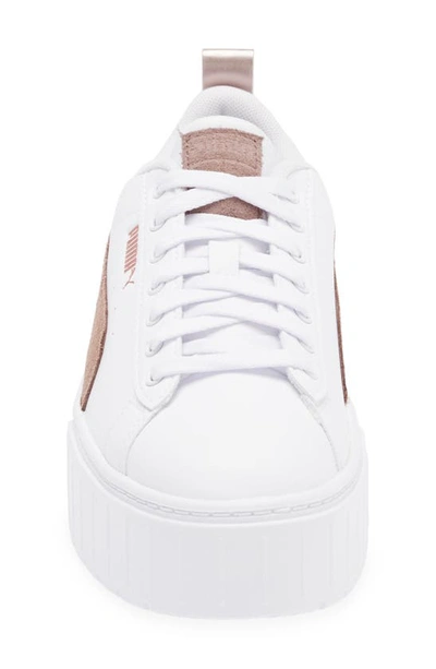 Shop Puma Mayze Platform Sneaker In  White-dark Clove