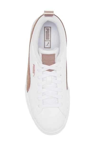 Shop Puma Mayze Platform Sneaker In  White-dark Clove