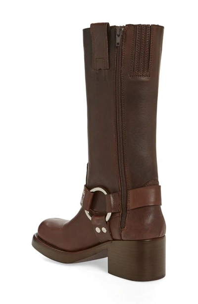 Jeffrey Campbell Reflection Western Boot In Brown Distressed Silver