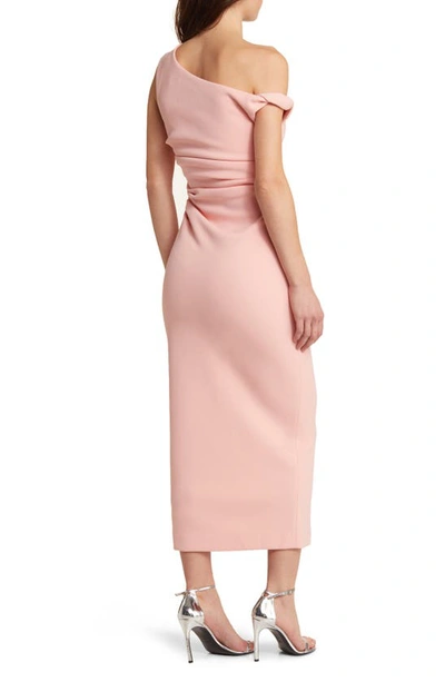 Shop Misha Collection Alaska One-shoulder Gathered Body-con Cocktail Dress In Calypso Pink Nord Exclusive