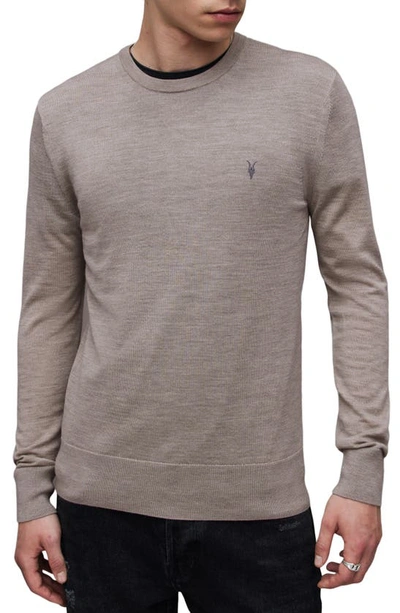 Shop Allsaints Mode Slim Fit Wool Sweater In Monument Grey Marl