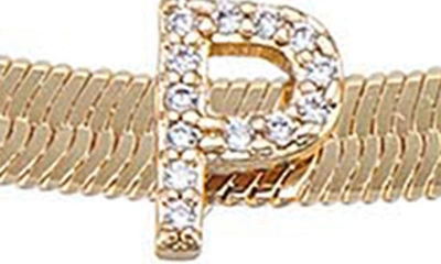 Shop Ettika Pavé Cubic Zirconia Initial Charm Necklace In Gold - P