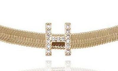 Shop Ettika Pavé Cubic Zirconia Initial Charm Necklace In Gold - H