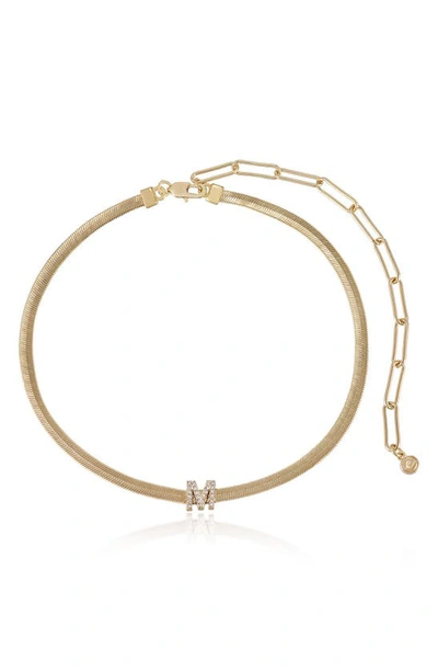 Shop Ettika Pavé Cubic Zirconia Initial Charm Necklace In Gold - M