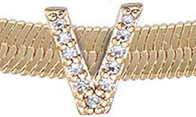 Shop Ettika Pavé Cubic Zirconia Initial Charm Necklace In Gold - V