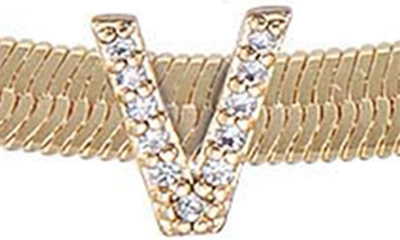 Ettika Pavé Cubic Zirconia Initial Charm Necklace In Gold - V