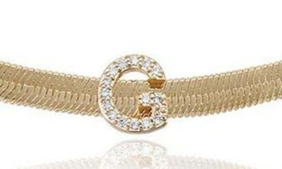 Ettika Initial Herringbone 18k Gold Plated Necklace In Gold - G