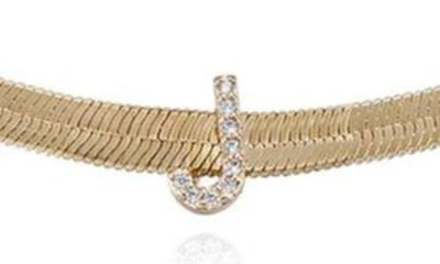 Shop Ettika Pavé Cubic Zirconia Initial Charm Necklace In Gold - J
