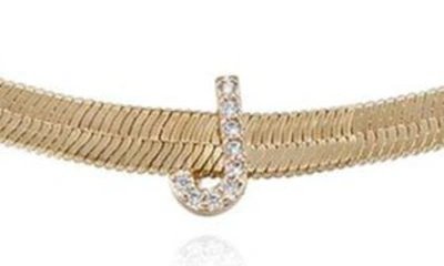 Ettika Cubic Zirconia Initial Charm Necklace In Gold - J