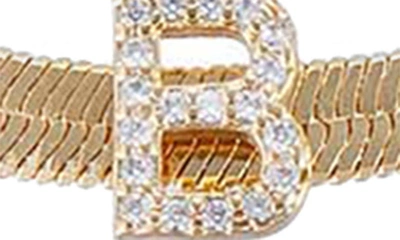 Ettika Cubic Zirconia Initial Charm Necklace In Gold - B