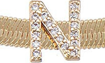 Shop Ettika Pavé Cubic Zirconia Initial Charm Necklace In Gold - N