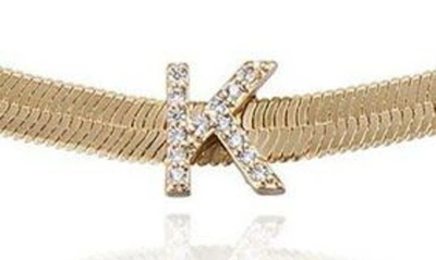 Shop Ettika Pavé Cubic Zirconia Initial Charm Necklace In Gold - K