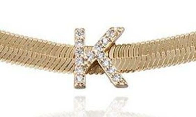 Ettika Initial Herringbone Chain Necklace In 18k Gold Plated, 12 In Gold - K