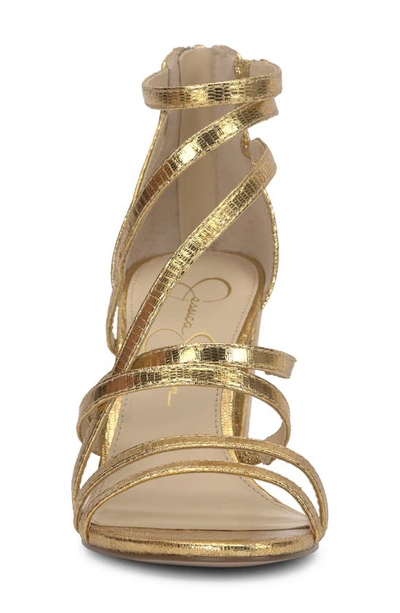 Shop Jessica Simpson Stassey Cage Sandal In Sunset Gold