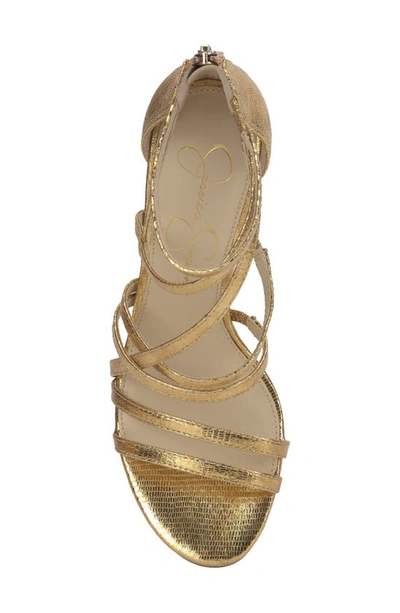 Shop Jessica Simpson Stassey Cage Sandal In Sunset Gold