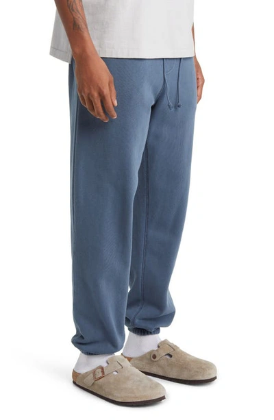 Shop Elwood Core Organic Cotton Brushed Terry Sweatpants In Vintage Navy