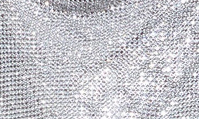 Shop Alice And Olivia Harmon Crystal Chain Mail Cowl Neck Camisole In Silver/ Chainmail