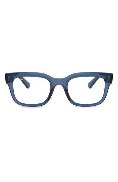 Shop Ray Ban Chad 54mm Rectangular Optical Glasses In Dark Blue