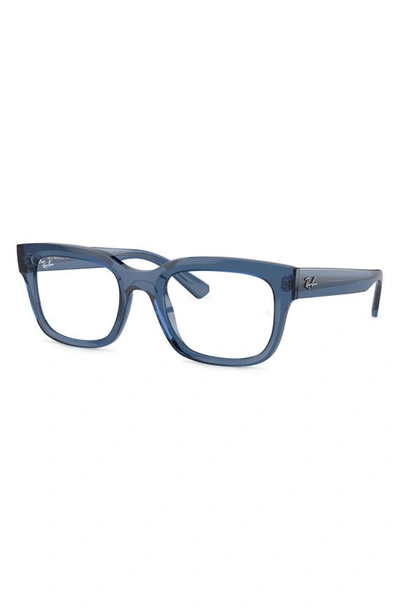 Shop Ray Ban Chad 54mm Rectangular Optical Glasses In Dark Blue