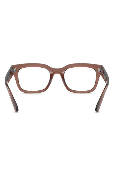 Shop Ray Ban Ray-ban Chad 54mm Rectangular Optical Glasses In Transparent Brown