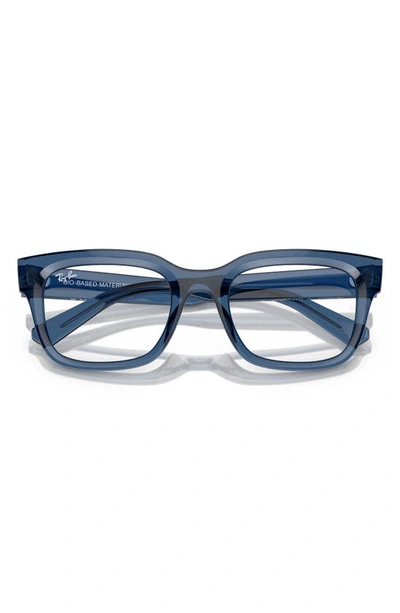 Shop Ray Ban Chad 54mm Rectangular Optical Glasses In Dark Blue
