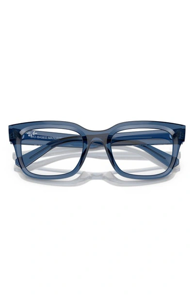 Ray Ban Chad 54mm Rectangular Optical Glasses In Dark Blue